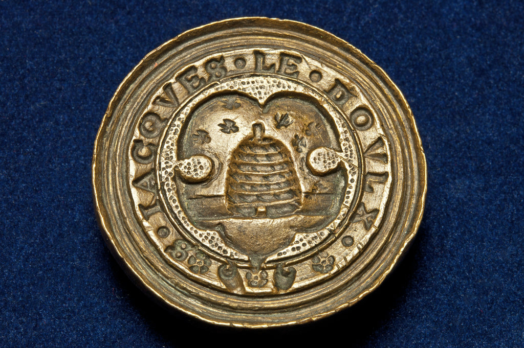17thC Brass Personal Seal Beehive - IAQVES LE DOULX