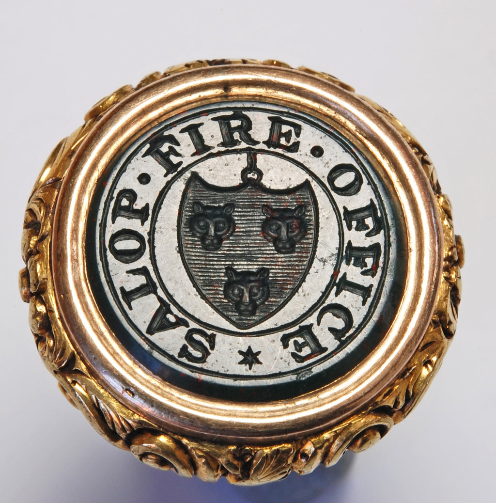 c1800 Gold and Bloodstone Fob Seal - Salop Fire Office