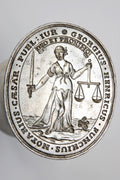 Late 18thC Steel Italian Legal Notary Desk Seal - GEORGE HENRY FUNCK
