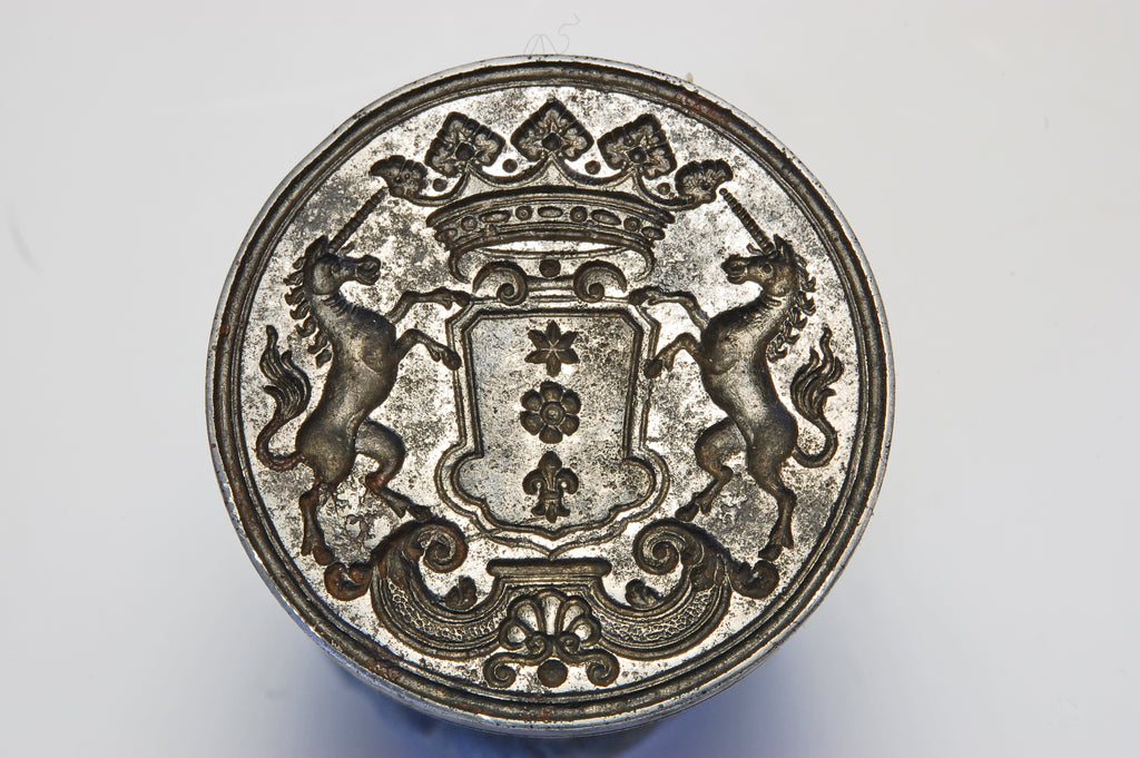 18thC Dutch Steel Armorial Desk Seal - Ernst Frans van Aylva