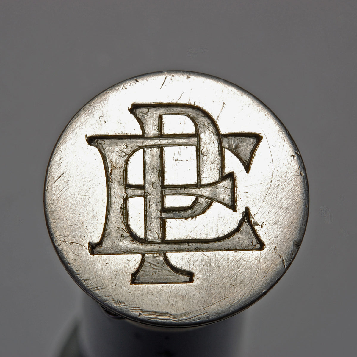 Detail of agate and silver wax seal by Gorge Scheid