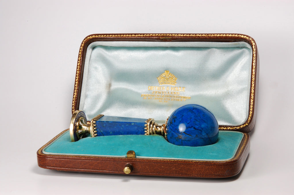 Lapis Lazui, Gilt and Enamel Personal Desk Seal