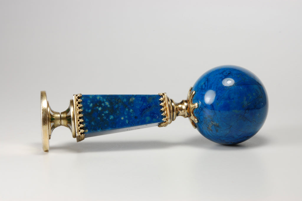 Lapis Lazui, Gilt and Enamel Personal Desk Seal