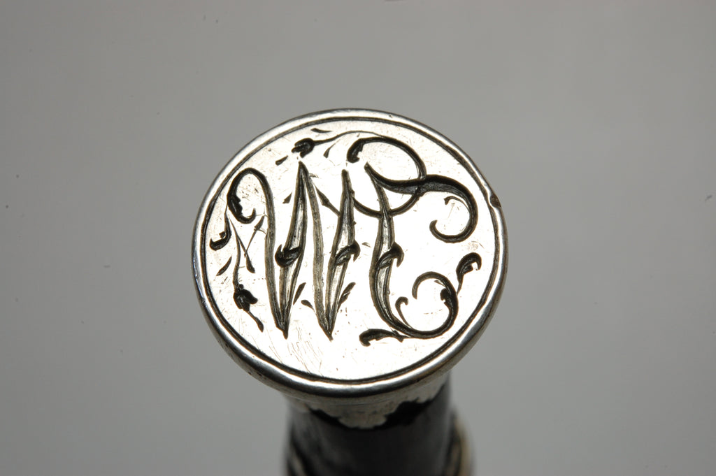 17/18thC Silver & Wood Double Ended Desk Seal - Branch from Oak Tree Charles II Escape