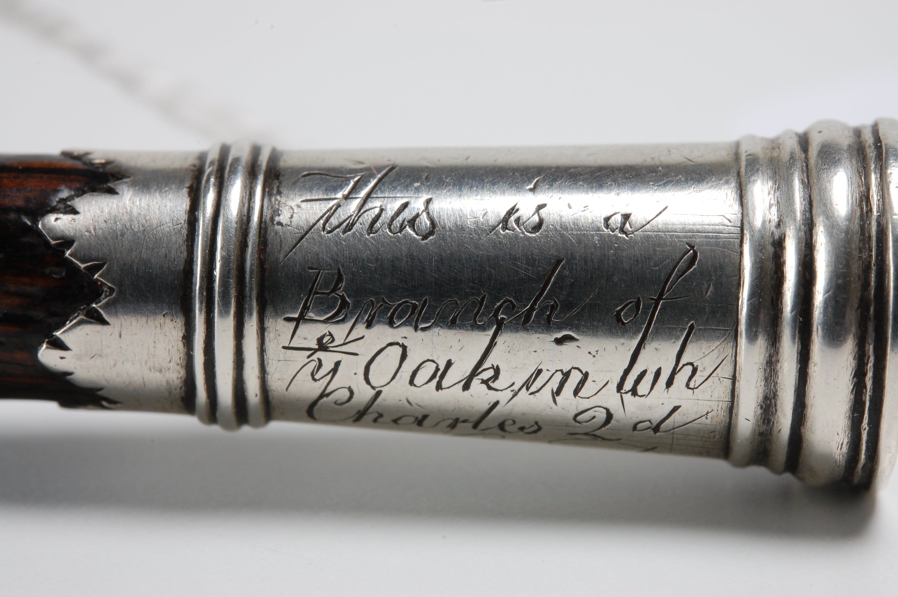 17/18thC Silver & Wood Double Ended Desk Seal - Branch from Oak Tree Charles II Escape