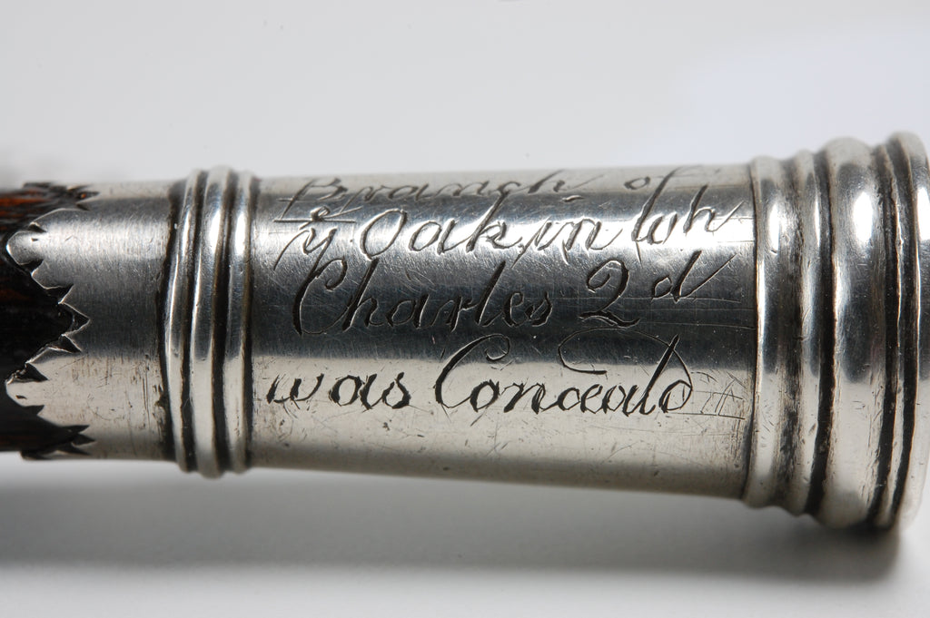 17/18thC Silver & Wood Double Ended Desk Seal - Branch from Oak Tree Charles II Escape