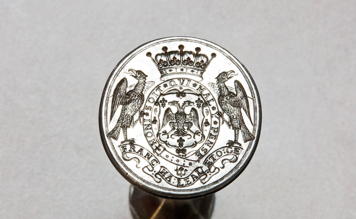 AN ENGLISH DOUBLE-ENDED STEEL DESK SEAL