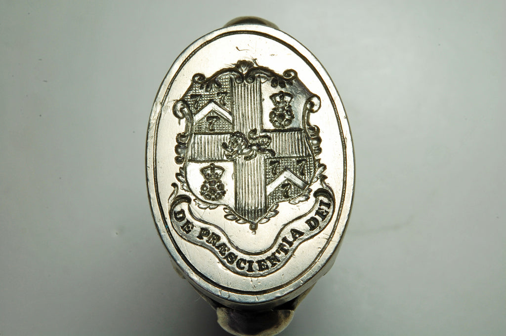 18thC Silver Worshipful Company of Barbers Armorial Fob Seal  - DE PRESCIENTIA DEI