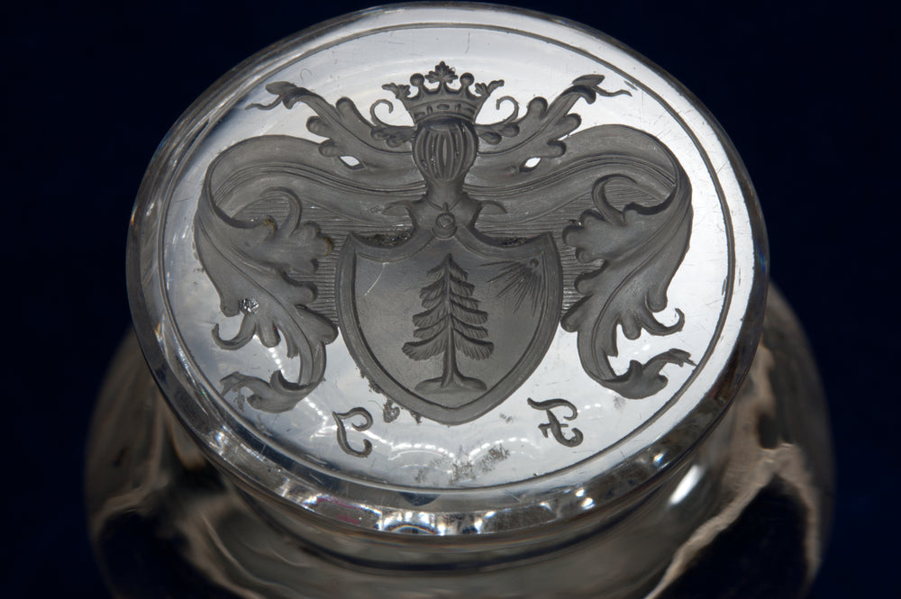 19thC Continental Crystal Armorial Desk Seal