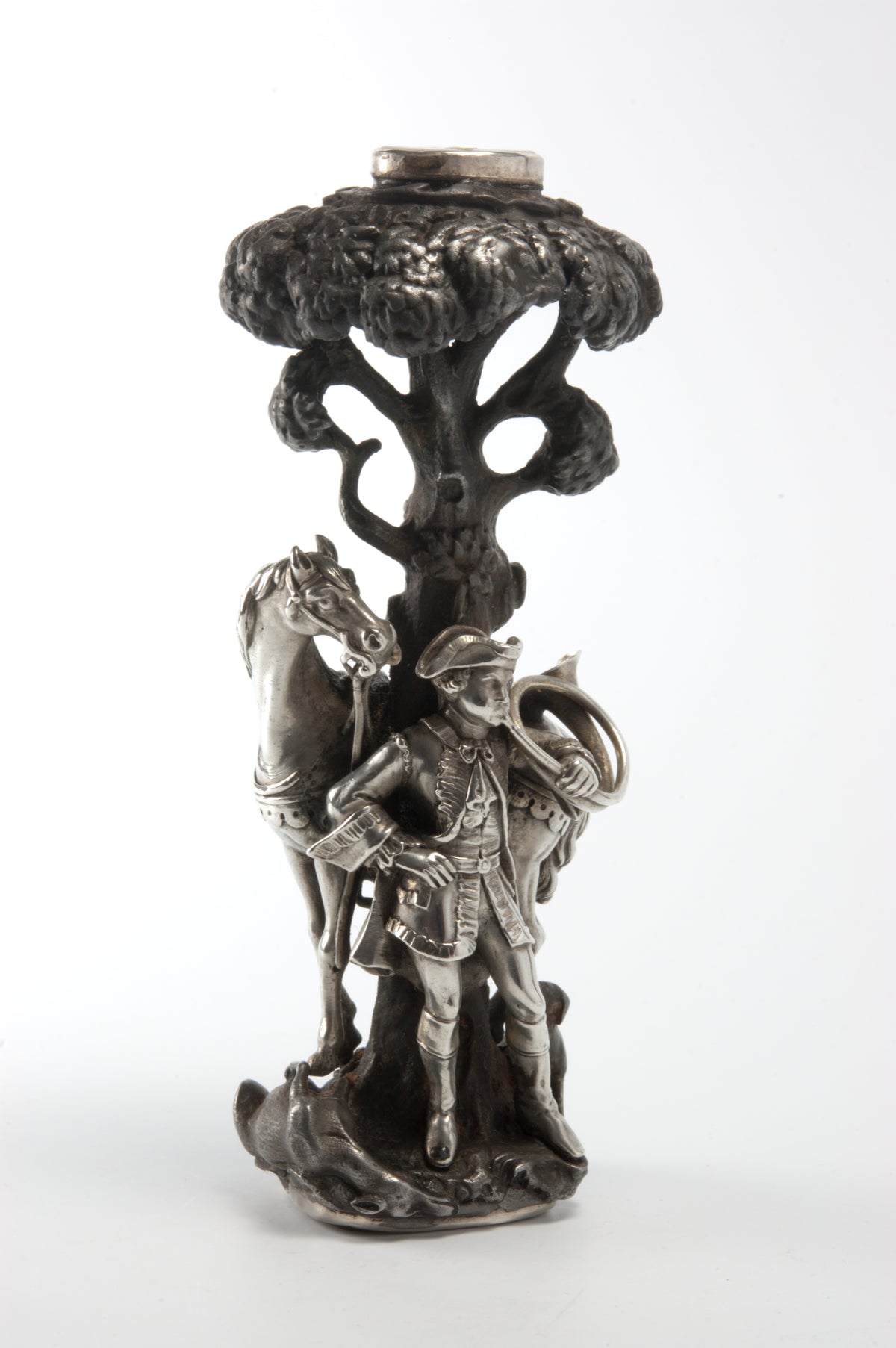 19thC Italian Iron, Silver & crystal Figurine Desk Seal - Pantheon, Rome