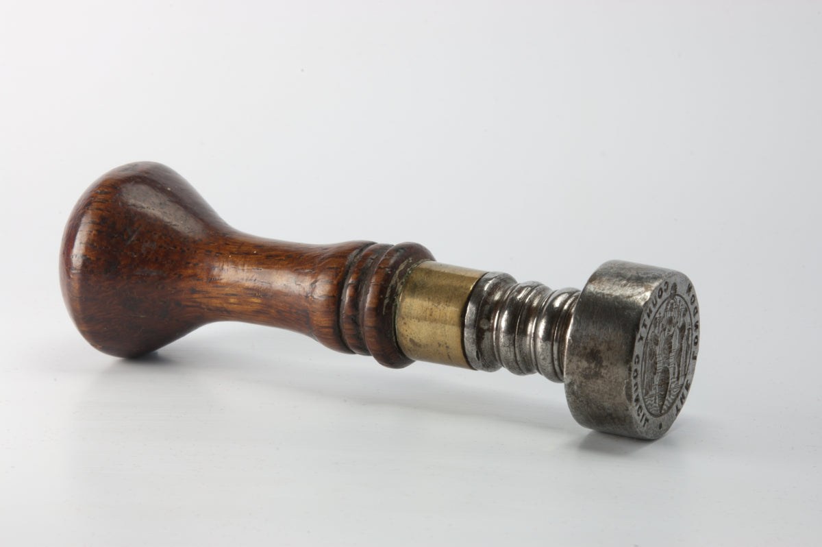 19thC Wood, Brass & Steel Desk Seal - The London County Council