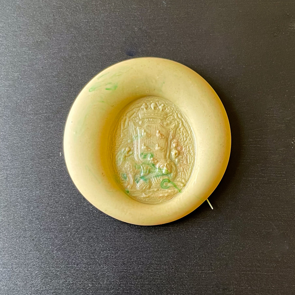 19thC Gold Mounted Agate Armorial Desk Wax Seal