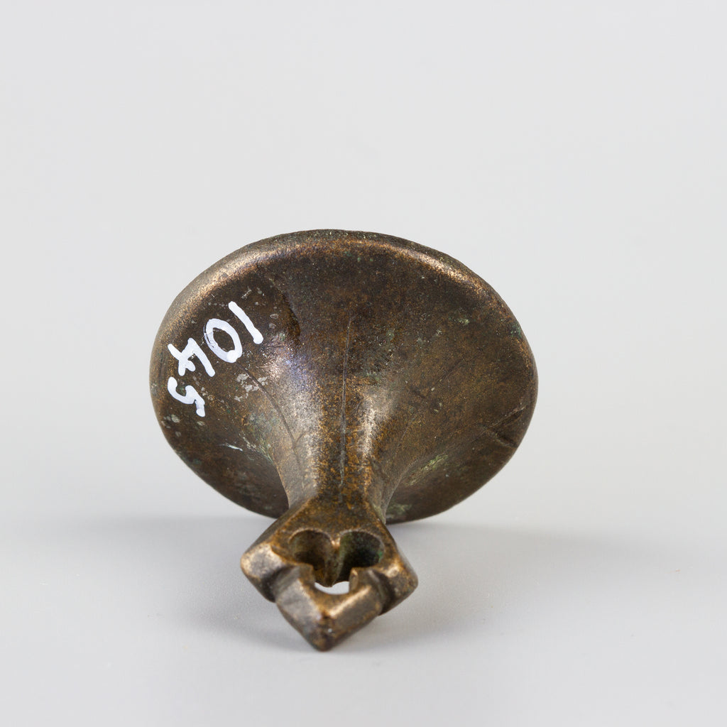 Bronze medieval wax seal showing handle