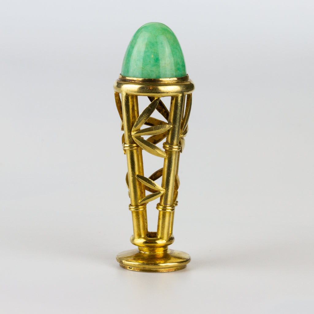 Brass and green hardstone wax seal