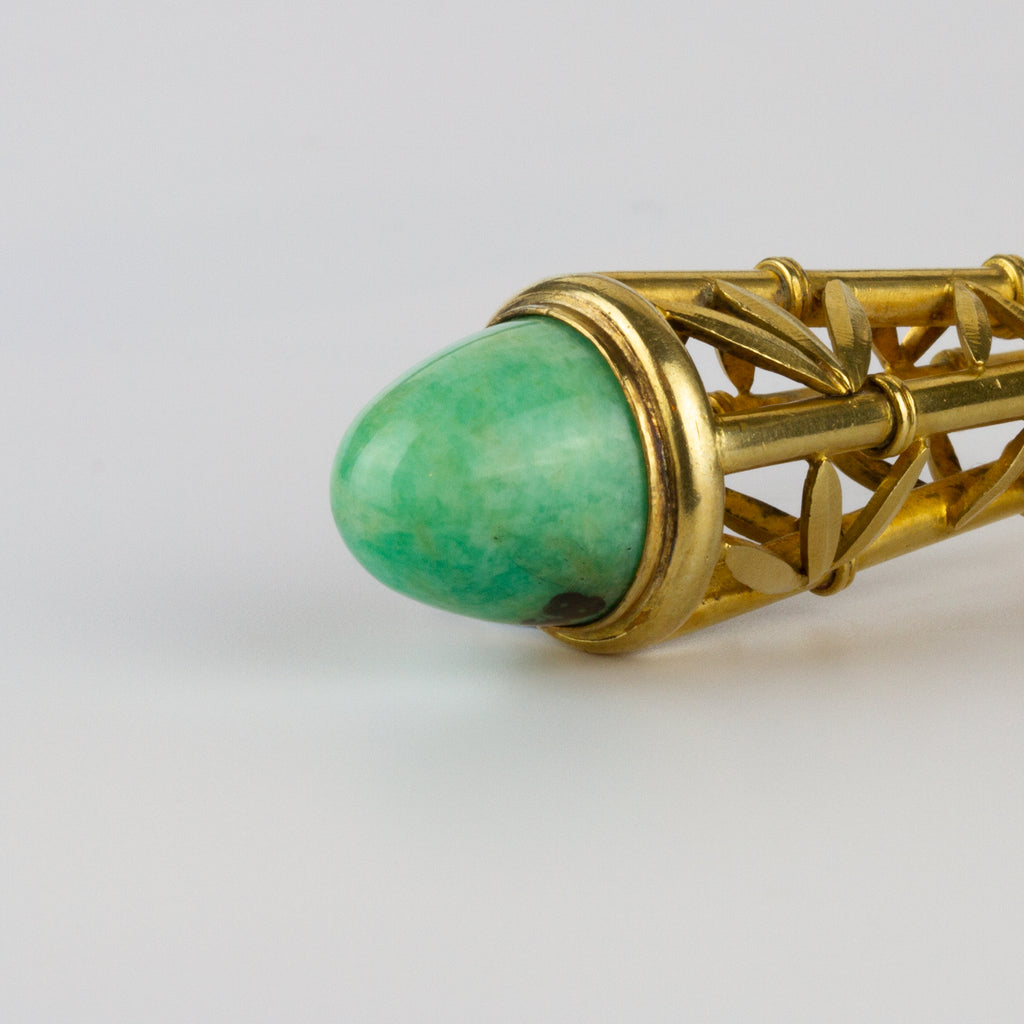 Top of wax seal showing green hardstone dome