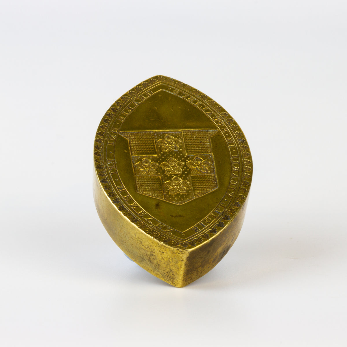 Vessica shape brass wax seal ecclesiatical