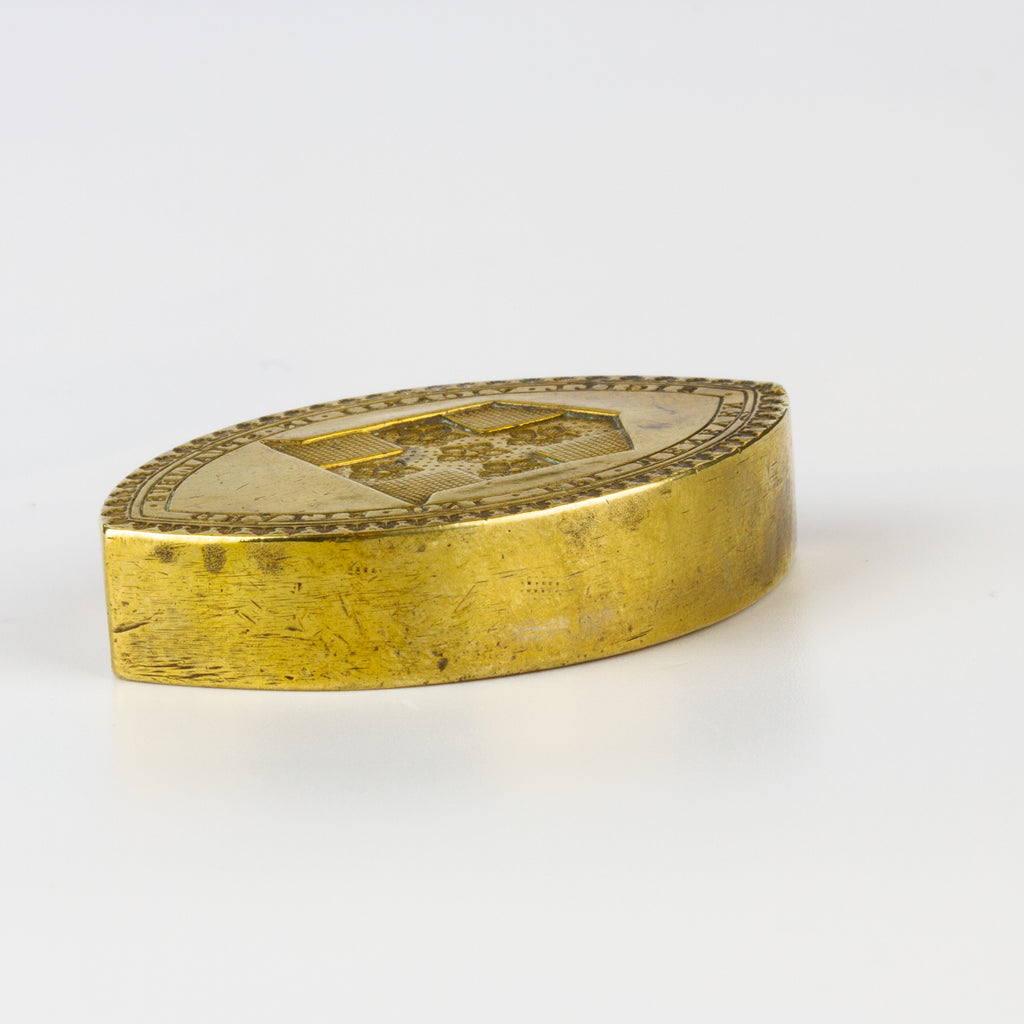 Heavy brass welsh wax seal with matrix on top
