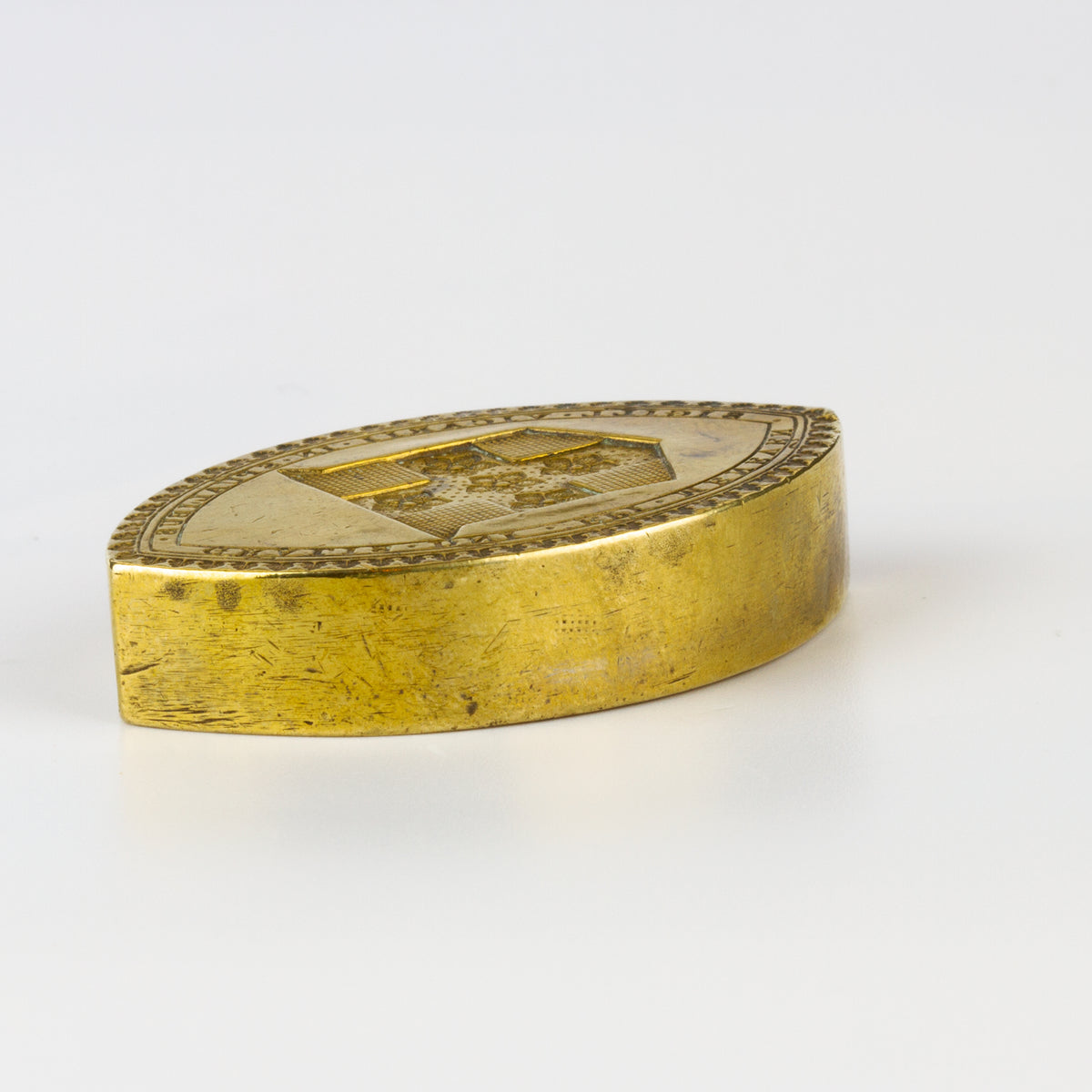 Heavy brass welsh wax seal with matrix on top