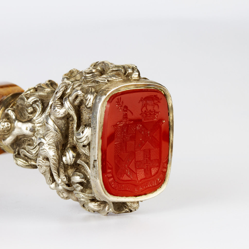 Detail of carnelian matrix armorial Fitzgerald wax seal