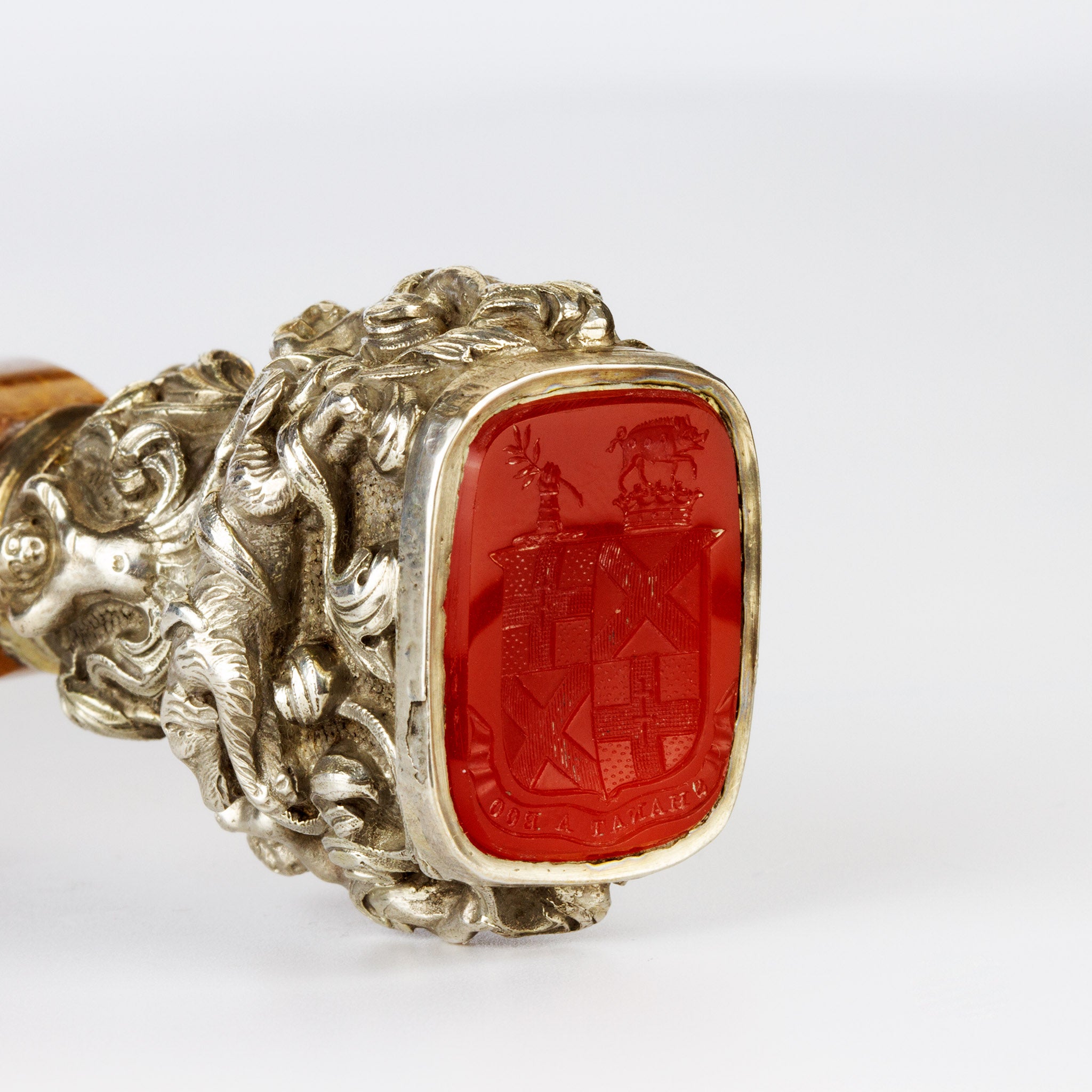 Detail of carnelian matrix armorial Fitzgerald wax seal