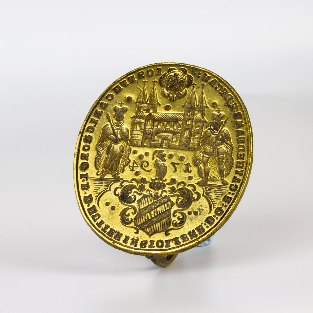 Detail of brass matrix Dean of Bamburg Cahedral wax seal