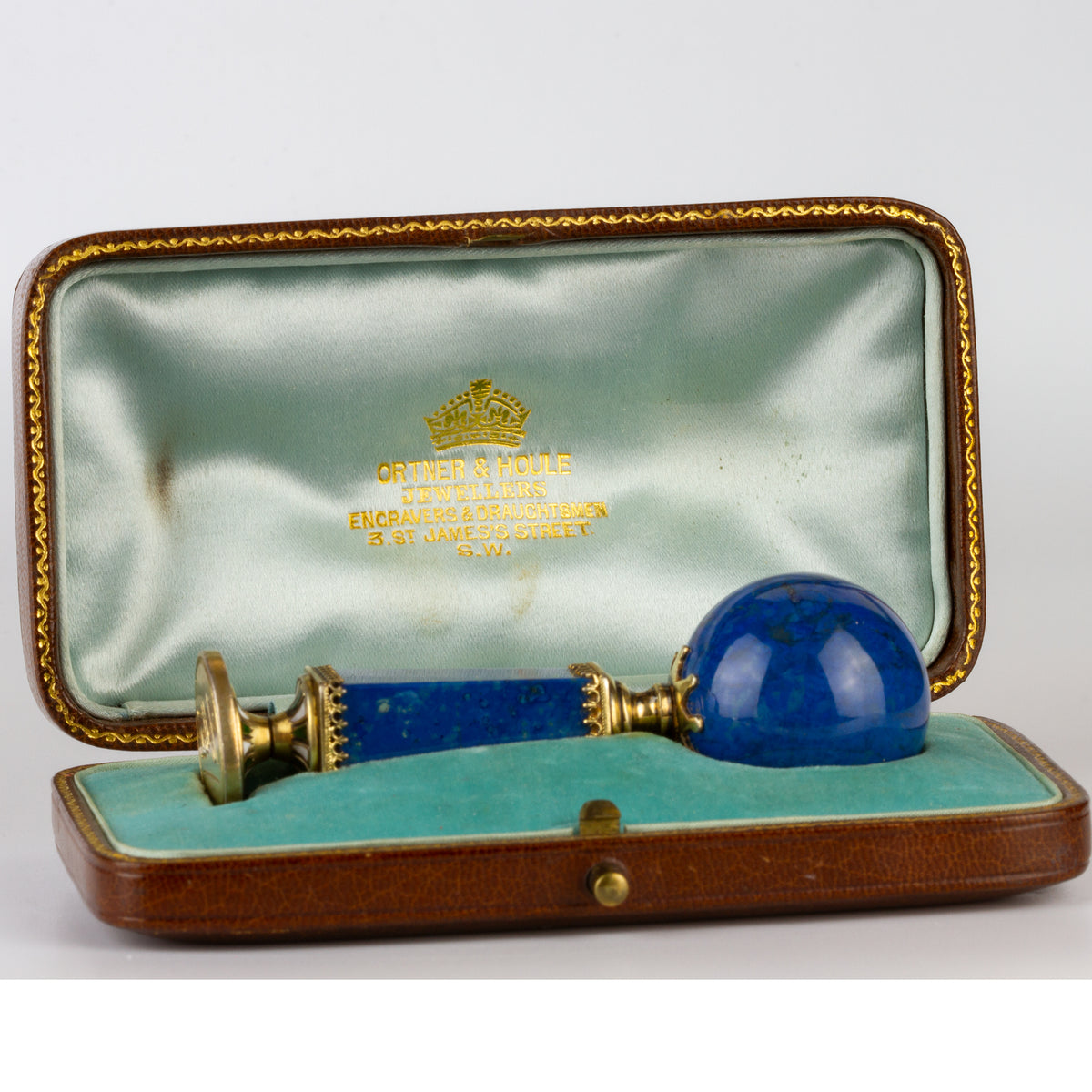 Lapis Lazui, Gilt and Enamel Personal Desk Seal