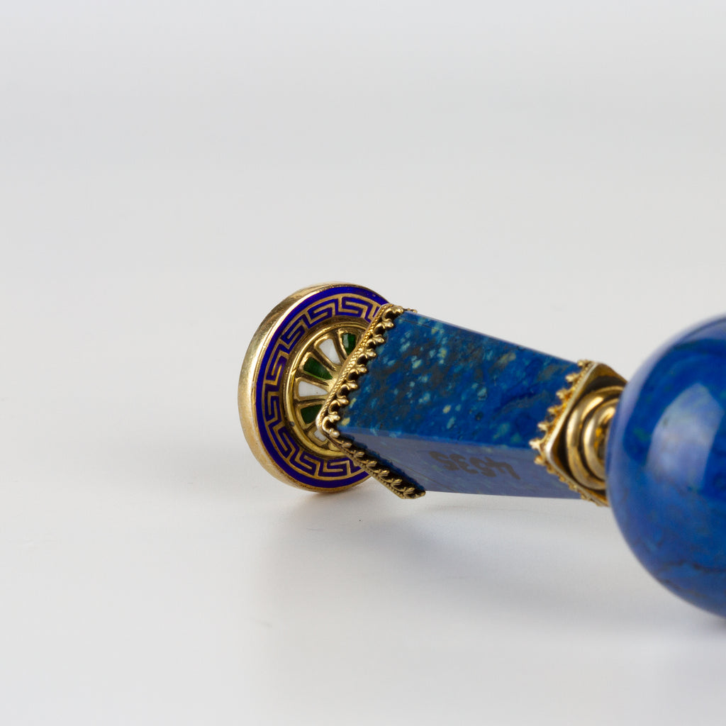Lapis Lazui, Gilt and Enamel Personal Desk Seal