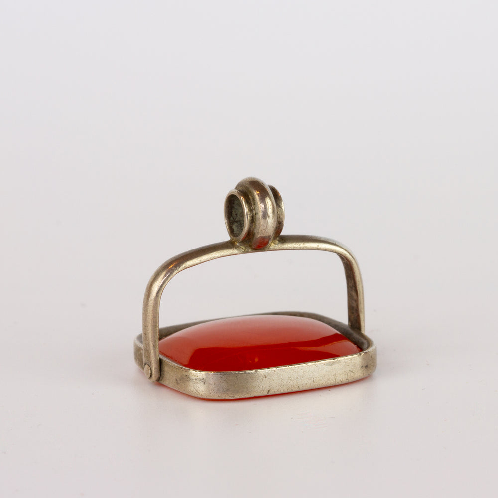 English Silver and Carnelian Swivel Fob Seal