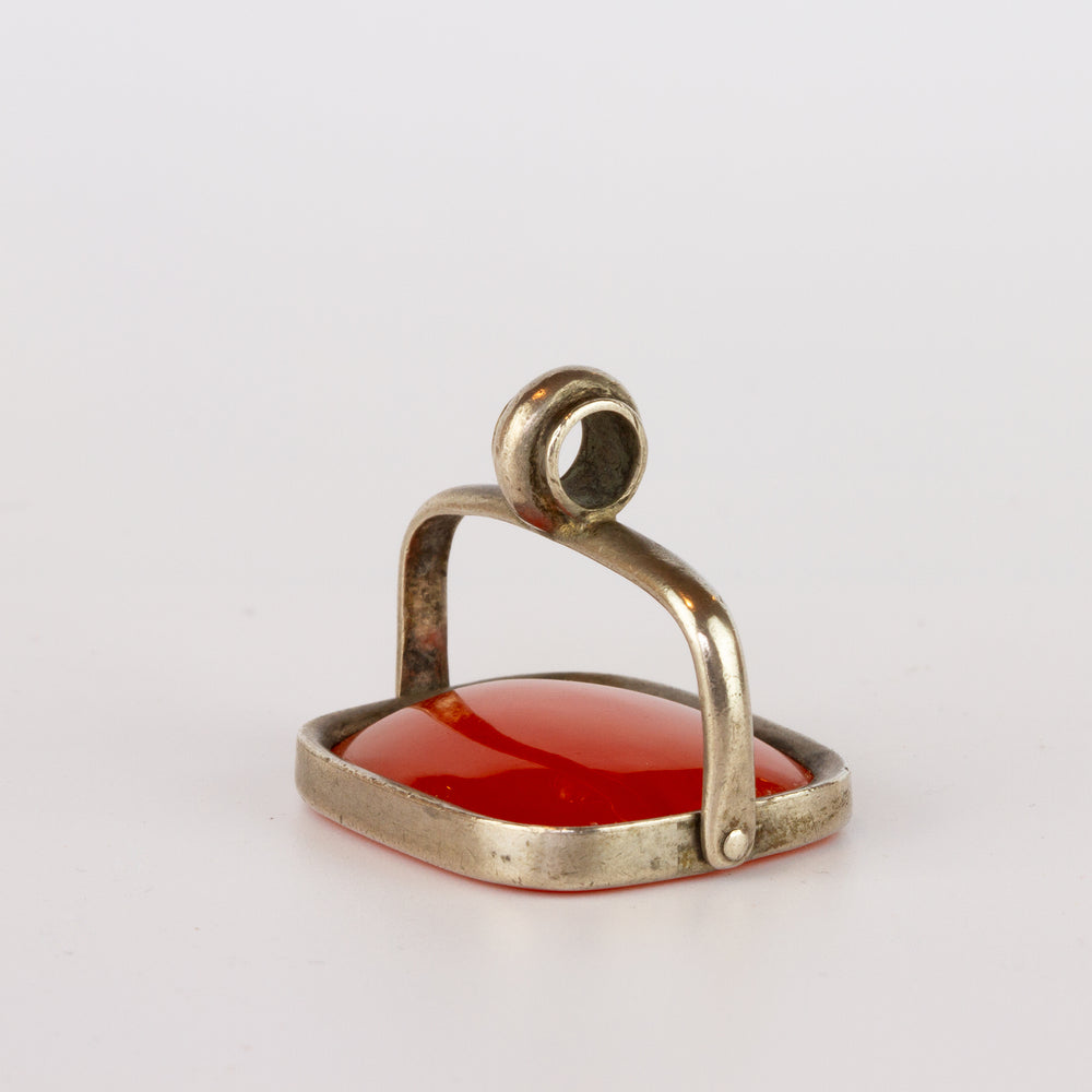 English Silver and Carnelian Swivel Fob Seal