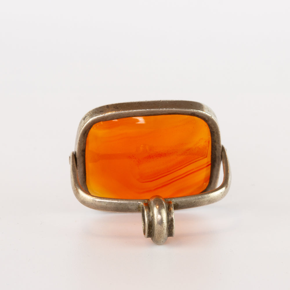 English Silver and Carnelian Swivel Fob Seal