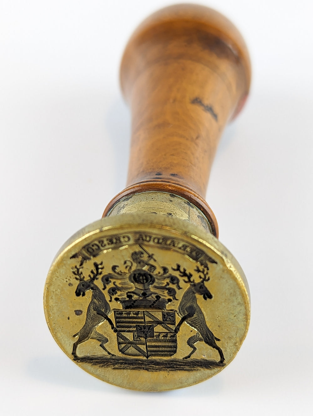 Late 18thC Flemish Boxwood and Brass Desk Seal - van Trier de Tiege