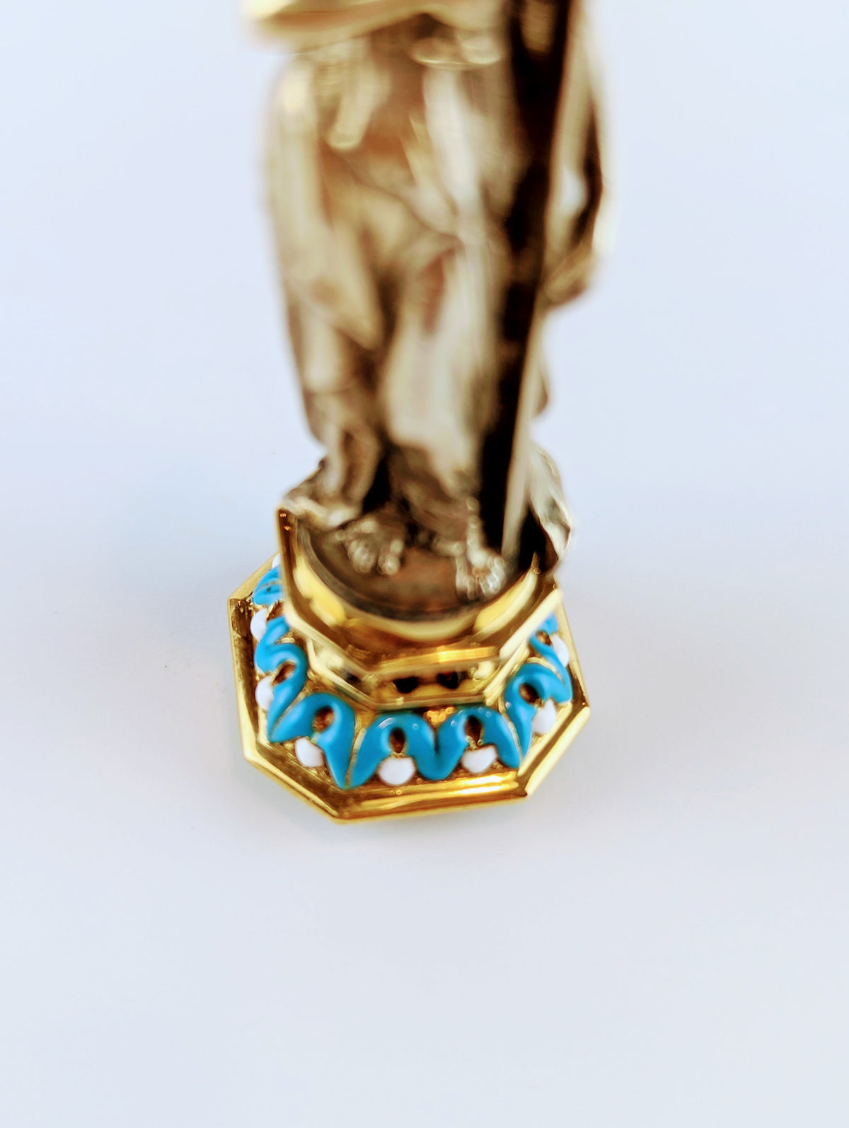 Detail of base of enamel and silver wax seal
