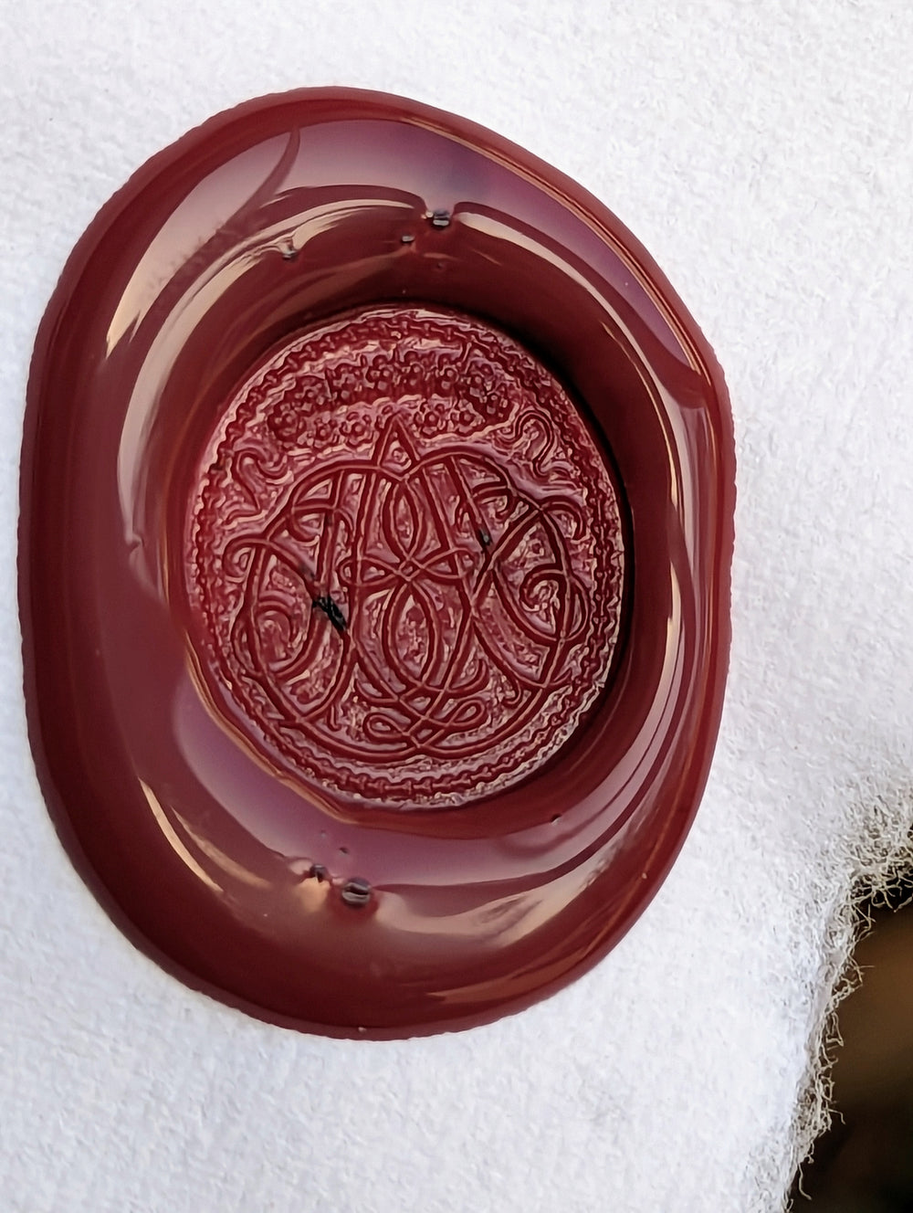 19th Century French Ebonised Wood and Silver Personal Wax Seal
