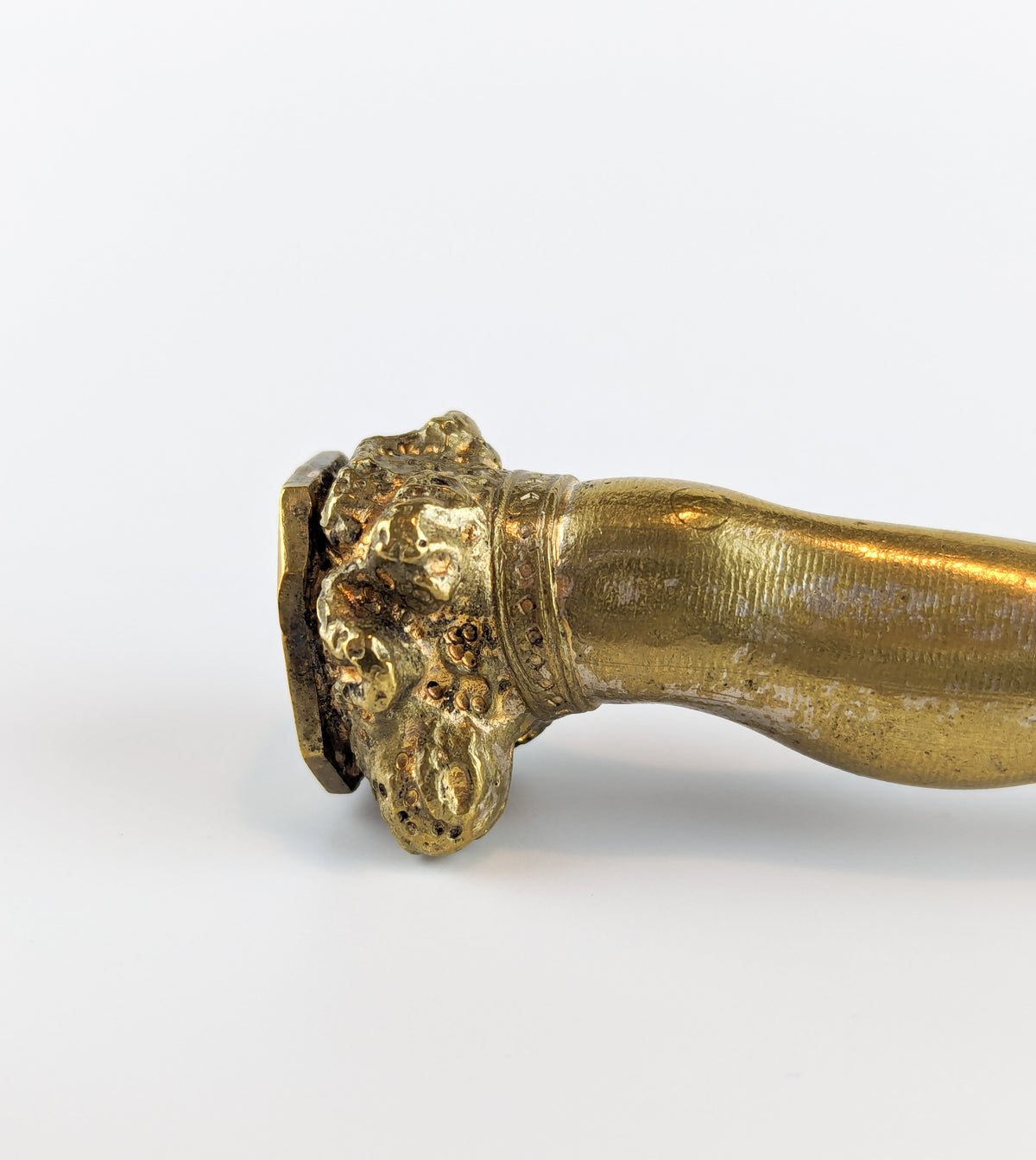 Detail of antique gilt brass wax seal