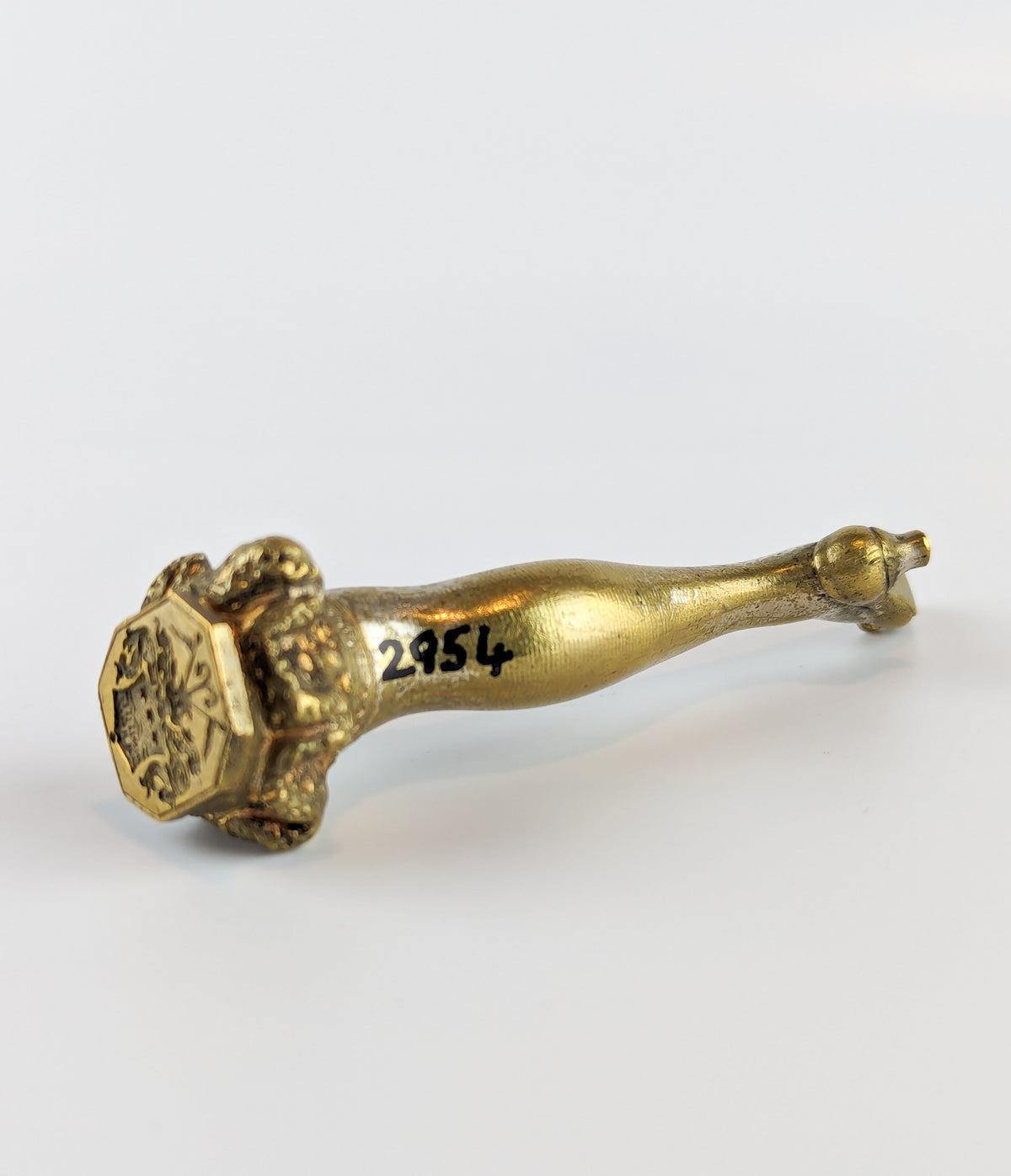 Gilt brass antique lady's leg wax seal