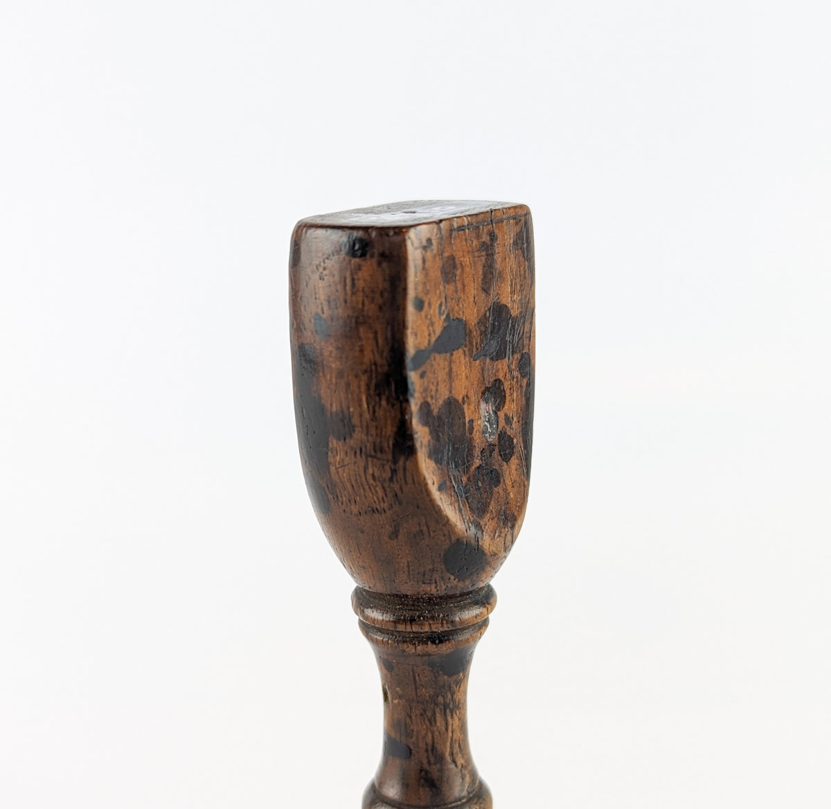 Detail of oak handle on antique wax seal