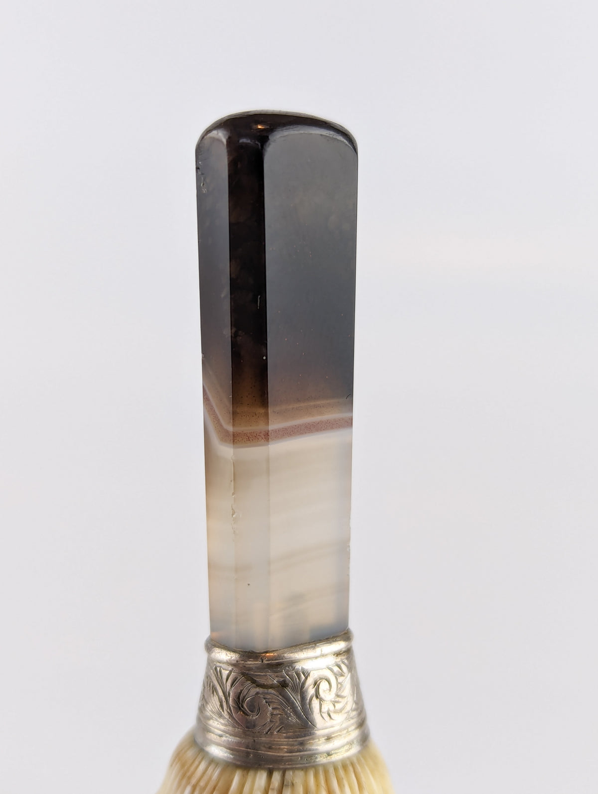 Detail of agate handle on antique wax seal 