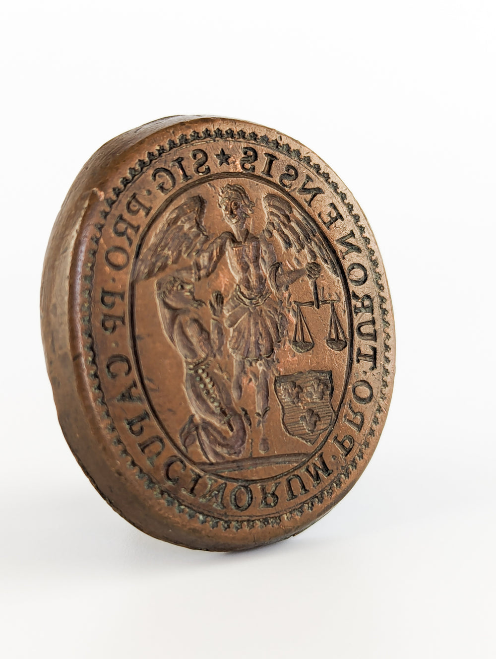 17thc Copper Seal of the Capuchins of Tours, Touraine