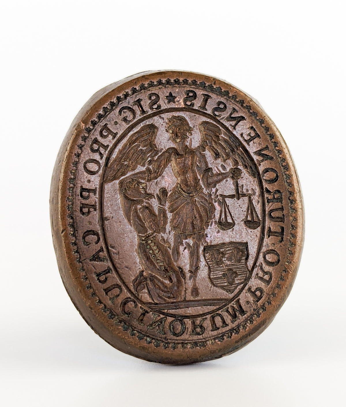 17thc Copper Seal of the Capuchins of Tours, Touraine