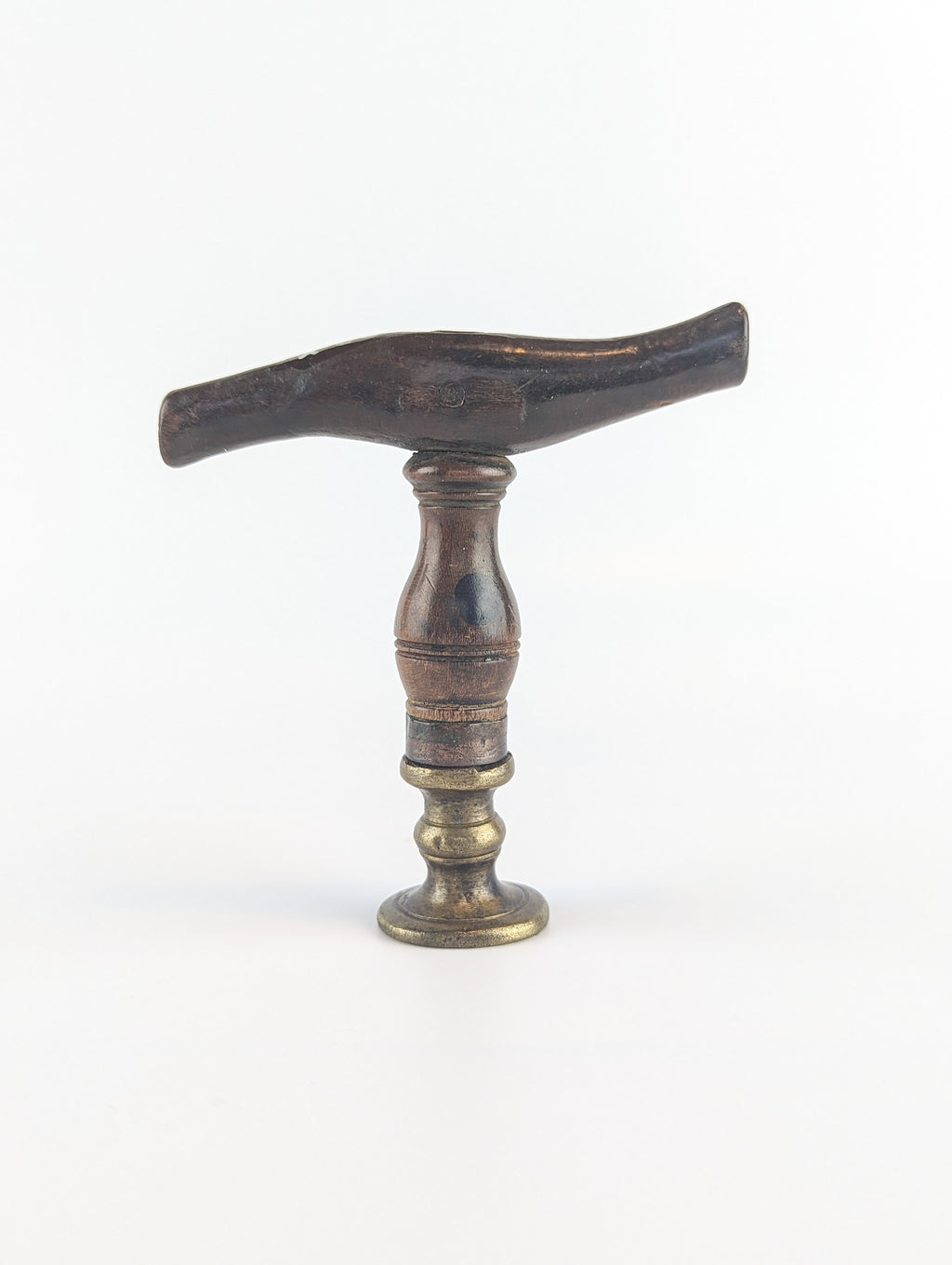 Side shot of antique wax ink stamp