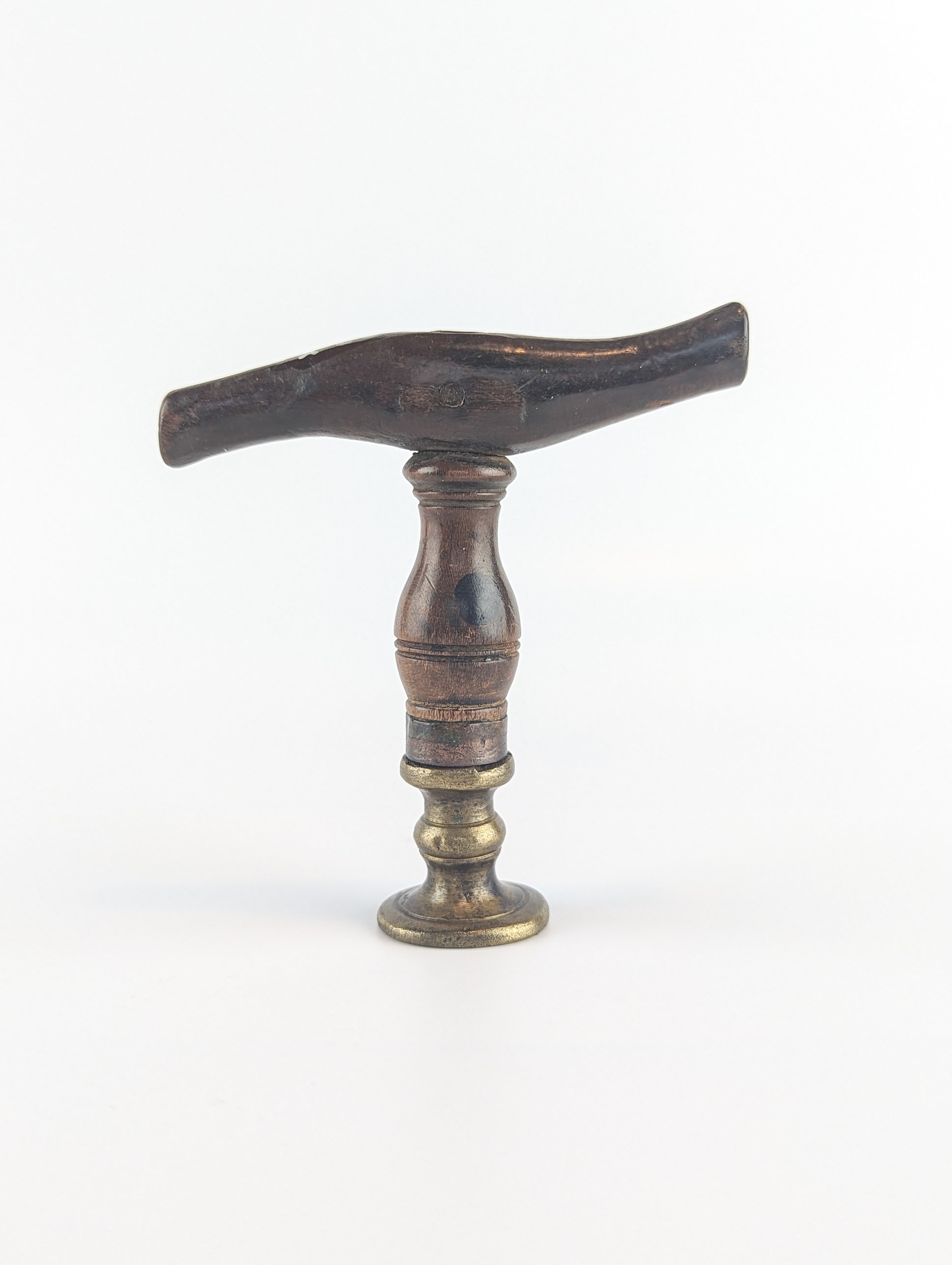 Side shot of antique wax ink stamp