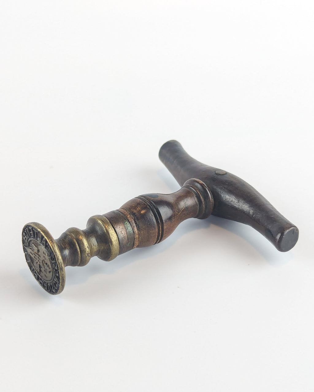 Handle and matrix of antique wax ink desk stamp