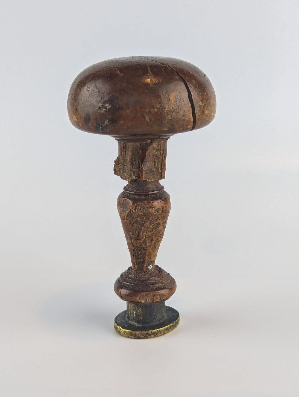 Mushroom Handle Brass Early 18thc French Town Desk Stamp
