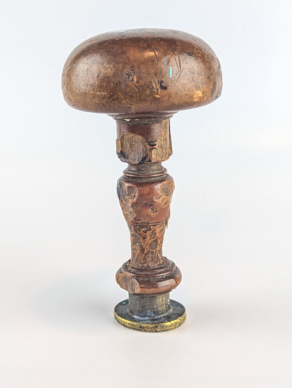 Mushroom Handle Brass Early 18thc French Town Desk Stamp