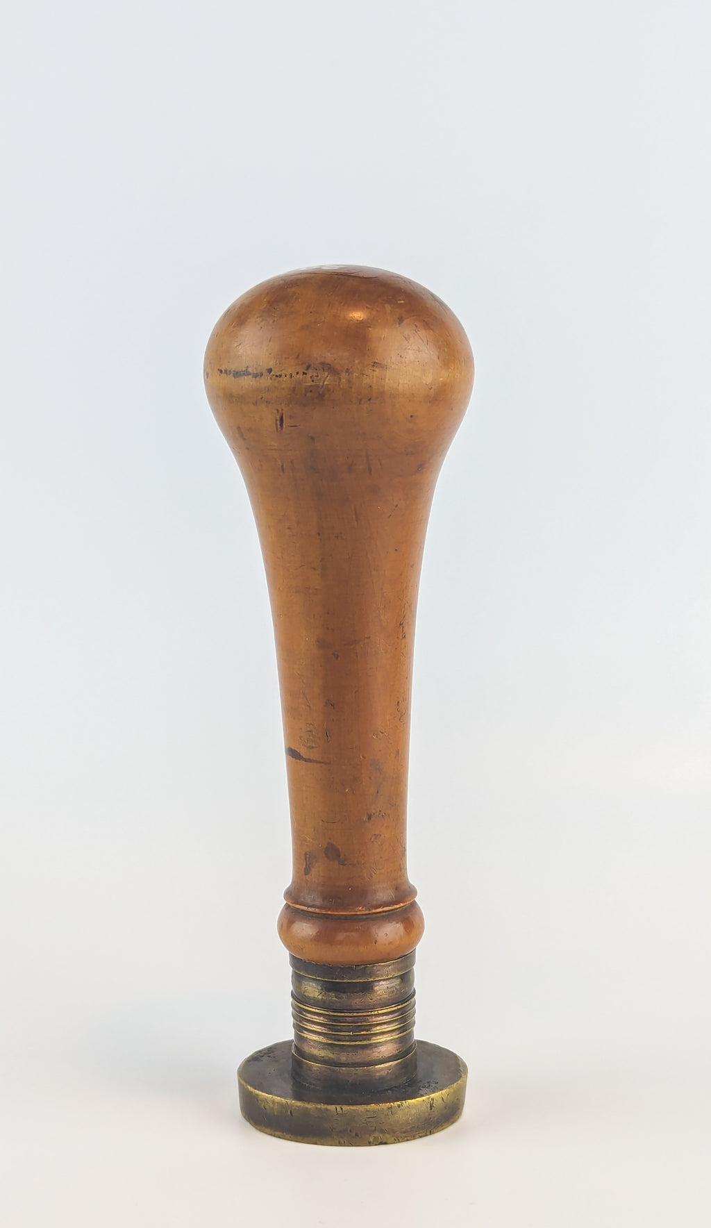 19thc French Brass Wood Investment Corporate Desk Stamp