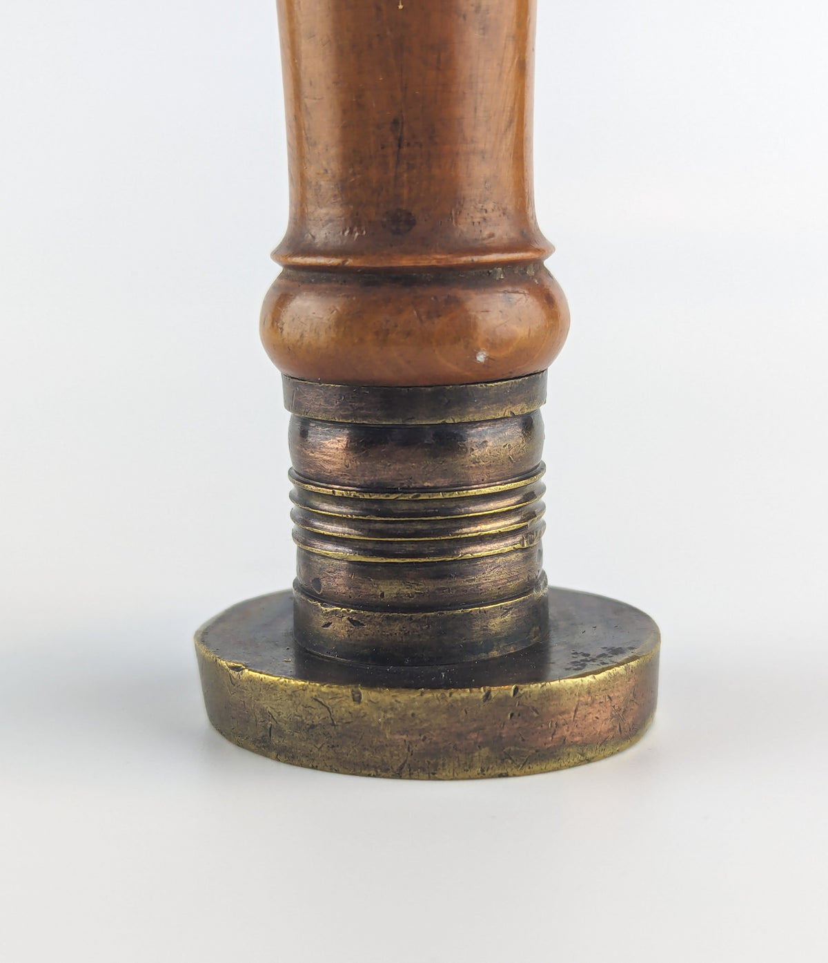 19thc French Brass Wood Investment Corporate Desk Stamp