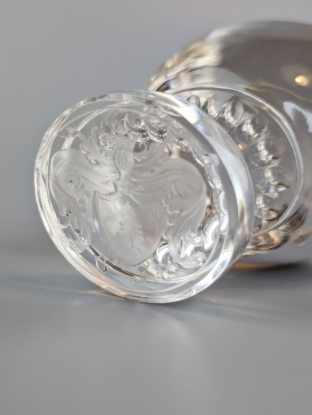 19thC Continental Crystal Armorial Desk Seal