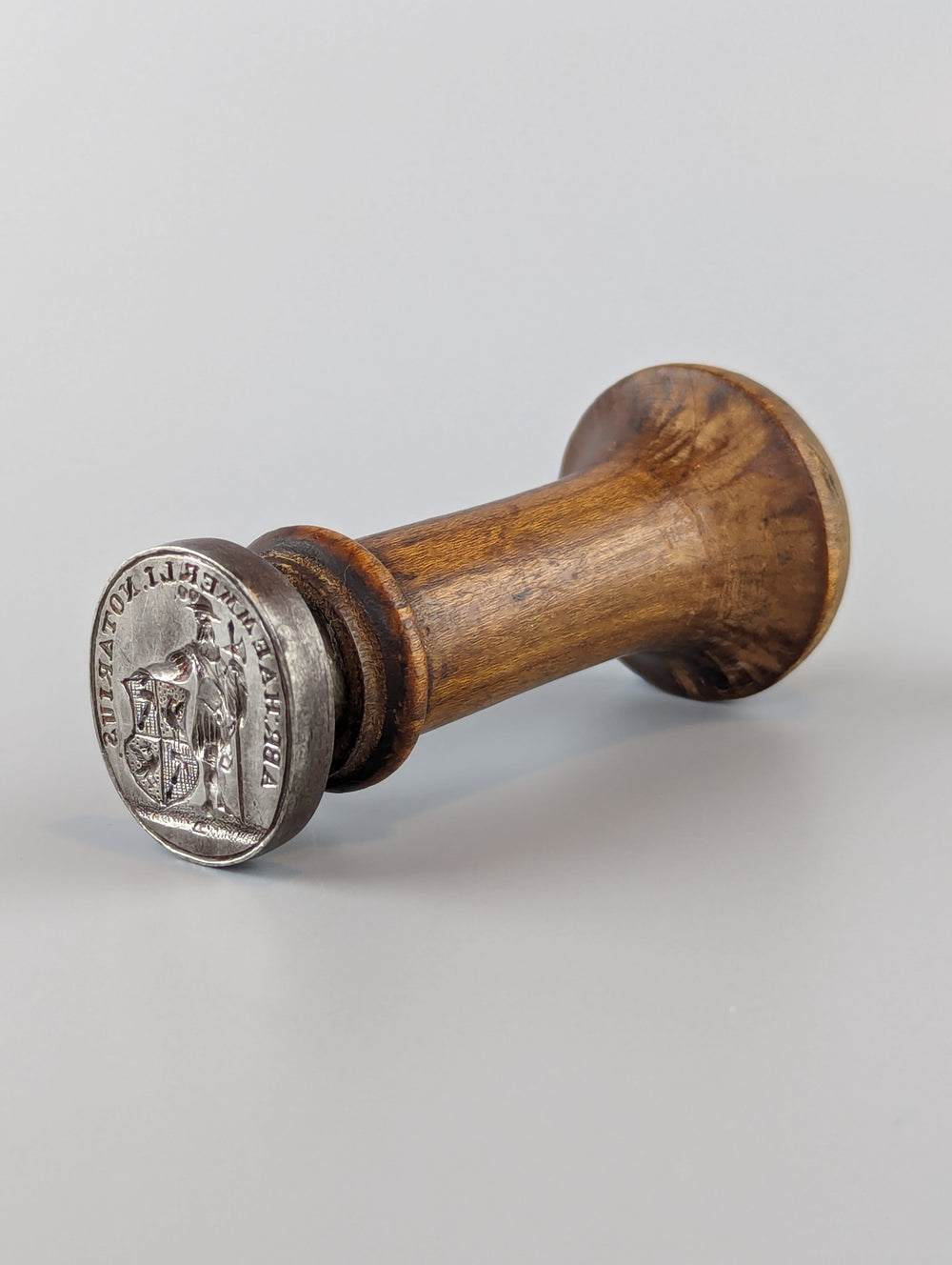 18thc Continental Wood Steel Personal Notary Desk Seal