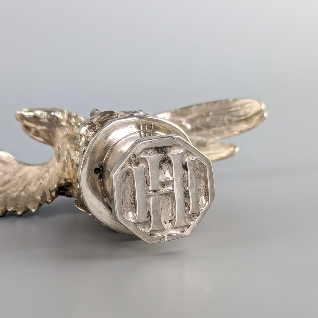 Early 20thC George Scheid Silver Eagle Figurine Wax Seal Stamp