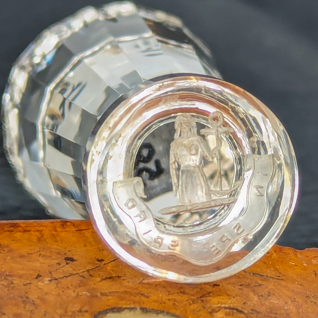 19thC Crystal Crest + Motto Desk Seal - Tharp family, Cambridgeshire